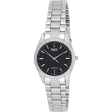 Casio General Black Dial Silver Stainless Steel Strap Women Watch LTP-1274D-1ADF-P