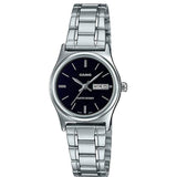 Casio General Black Dial Silver Stainless Steel Strap Women Watch LTP-V006D-1B2UDF-P