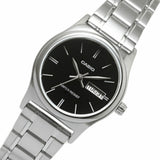 Casio General Black Dial Silver Stainless Steel Strap Women Watch LTP-V006D-1B2UDF-P