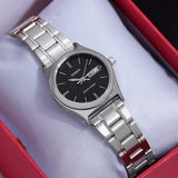 Casio General Black Dial Silver Stainless Steel Strap Women Watch LTP-V006D-1B2UDF-P