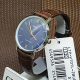 Casio General Blue Dial Brown Leather Strap Men Watch LTP-VT01L-2BUDF-P