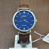 Casio General Blue Dial Brown Leather Strap Men Watch LTP-VT01L-2BUDF-P