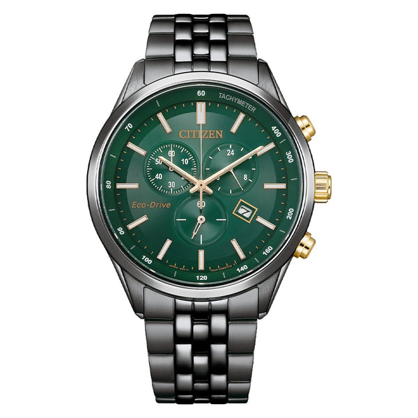 Citizen Eco-Drive Green Dial Stainless Steel Watch AT2576-50X