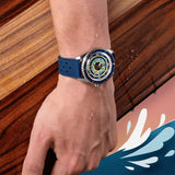 Mido Ocean Strap World Time GMT Blue Rubber Strap Men Watch M0268291704100