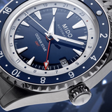 Mido Ocean Star GMT Blue Dial Silver Stainless Steel Strap Men Watch M0268291804100