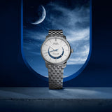 Mido Baroncelli Smiling Moon Silver Stainless Steel Strap Men Watch M0274071101001