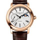 FREDERIQUE CONSTANT CLASSIC MOONPHASE BROWN LEATHER WATCH FC-712MS4H4