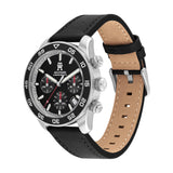 TOMMY HILFIGER CHRONO BLACK LEATHER STRAP WATCH 1792162