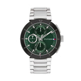 TOMMY HILFIGER LORENZO GREEN DIAL STEEL WATCH 1792117