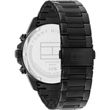 TOMMY HILFIGER LARS TEXTURED BLACK DIAL STEEL WATCH 1710653