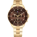 TOMMY HILFIGER MELLIE BROWN DIAL GOLD PLATED STEEL WATCH 1782709