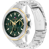 TOMMY HILFIGER LARS TWO-TONE GEOMETRICAL GREEN DIAL STEEL WATCH 1710651