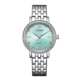 CITIZEN EL3100-55X GLITZ GREEN DIAL WOMEN'S STEEL WATCH