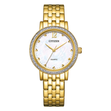 CITIZEN EL3102-50D GOLD GLITZ DIAL WOMEN'S STEEL WATCH