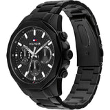 TOMMY HILFIGER LARS TEXTURED BLACK DIAL STEEL WATCH 1710653