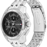 TOMMY HILFIGER WALKER BLACK DIAL STEEL WATCH 1710620