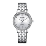 CITIZEN EL3100-55A GLITZ SILVER DIAL WOMEN'S STEEL WATCH