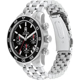 TOMMY HILFIGER TH85 CHRONO BLACK DIAL STEEL WATCH 1792156