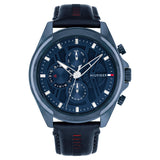 TOMMY HILFIGER JAX MENS BLUE LEATHER STRAP WATCH 1710655