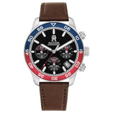 TOMMY HILFIGER TH85 CHRONO BROWN LEATHER WATCH 1792166