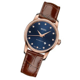 Mido Baroncelli Blue Dial Brown Leather Strap Women Watch M76003658