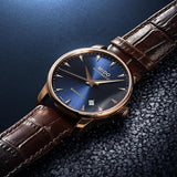 Mido Baroncelli Midnight Blue Brown Leather Strap Men Watch M86003158