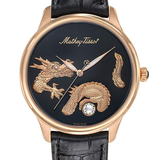 Mathey-Tissot City Leather Collection Edmond Automatic Handcrafted Dragon Men's Watch