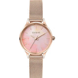 Oui & Me Pink Dial Rose Gold Stainless Steel Strap Women Watch ME010272