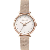 Oui & Me White Dial Rose Gold Milanese Strap Women Watch ME010297