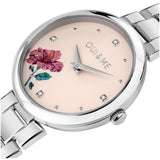 Oui & Me Floral Dial Silver Stainless Steel Strap Women Watch ME010325