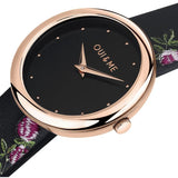 Oui & Me Black Dial Leather Strap Women Watch ME010326