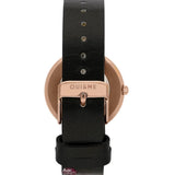 Oui & Me Black Dial Leather Strap Women Watch ME010326