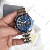 Michael Kors Chronograph Blue Dial Stainless Steel Strap Men Watch MK7153