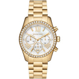 Michael Kors Lexington Chronograph Gold Stainless Steel Strap Women Watch MK7241