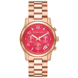 Michael Kors Chronograph Pink Dial Rose Gold Stainless Steel Strap Women Watch MK7352