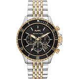 MICHAEL KORS MK8872 BAYVILLE CHRONOGRAPH BLACK DIAL TWO-TONE STAINLESS STEEL MEN'S WATCH