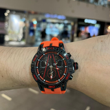 Megir Black Dial Orange Silicone Strap Men Watch MN8110G-BKOR-1N11