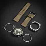 Infantry MOD 42 Modular Watch Club Green Leather Strap Men's Watch MOD42-PND-GRN