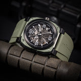 Infantry Analog Green Silicone Strap Men Watch MOD47-FC-06-C