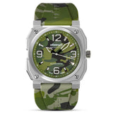 Infantry Revolution Green Silicone Strap Men Watch MOD47-FC-10-C