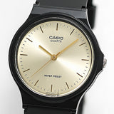 Casio General Gold Dial Black Resin Strap Unisex Watch MQ-24-9ELDF-P