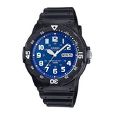 Casio General Blue Dial Black Resin Strap Men Watch MRW-200H-2B2VDF-P