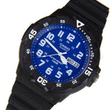 Casio General Blue Dial Black Resin Strap Men Watch MRW-200H-2B2VDF-P