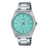 Casio General Turquoise Dial Color Silver Stainless Steel Strap Men Watch MTP-1302PD-2A2VEF