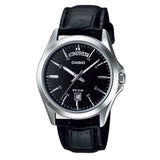 Casio General Black Leather Strap Unisex Watch MTP-1370L-1AVDF-P