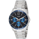 Casio General Chronograph Silver Stainless Steel Strap Men Watch MTP-1374D-2AVDF