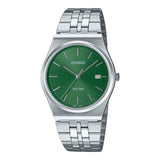 Casio General Green Dial Silver Stainless Steel Strap Unisex Watch MTP-B145D-3AVDF-P