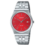 Casio General Red Dial Silver Stainless Steel Strap Unisex Watch MTP-B145D-4A2VDF-P