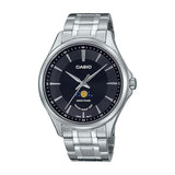 Casio General Analog Moon Phase Black Dial Stainless Steel Men's Watch MTP-M100D-1AUDF-P