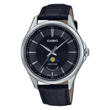 Casio General Analog Moon Phase Black Dial & Leather Strap Men's Watch MTP-M100L-1AUDF-P